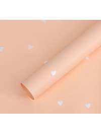 Калька (пакування для квітів) / 58*58 см / 2 аркуші/ персик серця
