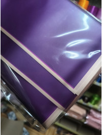 Калька (паковання для квітів) / 58*58 см / 2 аркуші/фіолетовий з бронзовим кантом