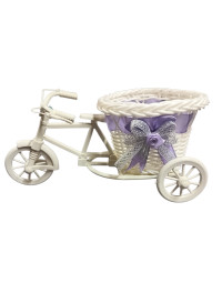 Декоративне кашпо "Велосипед" з фіолетовою стрічкою