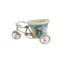 Декоративне кашпо "Велосипед" з блакитною стрічкою