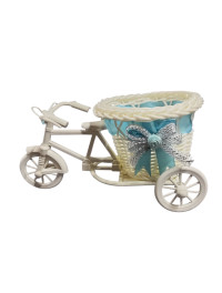 Декоративне кашпо "Велосипед" з блакитною стрічкою