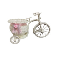 Декоративне кашпо "Велосипед" з рожевою стрічкою