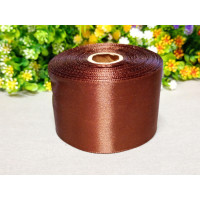 Атласна стрічка/5 см/23 метри/ темно-коричневий