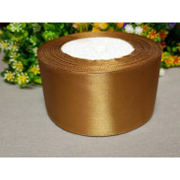 Атласна стрічка/5 см/23 метри/коричневий блідий