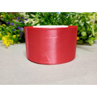 Атласная лента/ 5 см/ 23 метра/ алый светлый