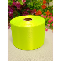 Атласная лента/ 5 см/ 23 метра/ салатовый неон