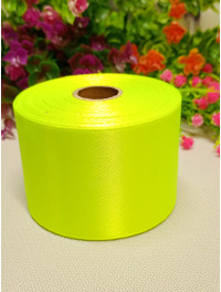 Атласна стрічка/5 см/23 метри/ салатовий неон
