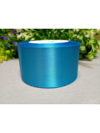 Атласна стрічка/5 см/23 метри/ темно-блакитний 40