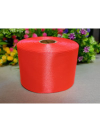 Атласна стрічка/5 см/23 метри/ отруйно жовтогарячий