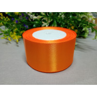 Атласная лента/ 5 см/ 23 метра/ оранжевый