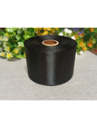 Атласна стрічка/5 см/23 метри/чорний