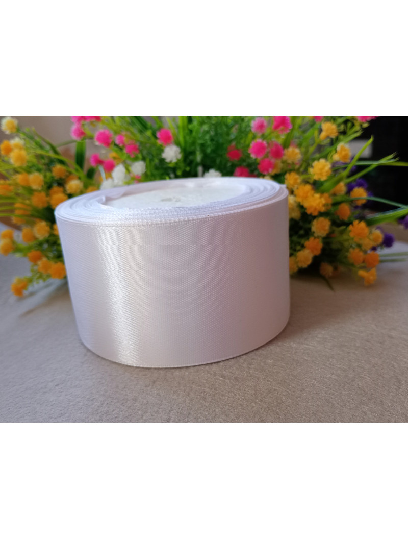 Атласна стрічка/5 см/23 метри/білий