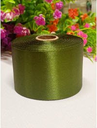 Атласна стрічка/5 см/23 метри/ оливковий