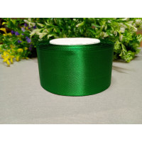 Атласная лента/ 5 см/ 23 метра/ зелёный темный