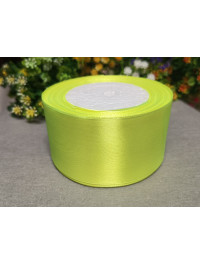 Атласна стрічка/5 см/23 метри/ салатовий неон