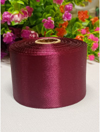 Атласна стрічка/5 см/23 метри/сливовий