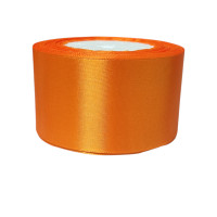 Атласная лента/ 5 см/ 23 метра/  оранжевый темный
