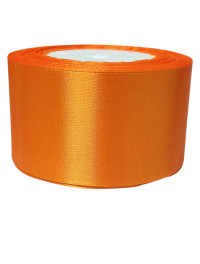 Атласна стрічка/5 см/23 метри/жовтогарячий темний