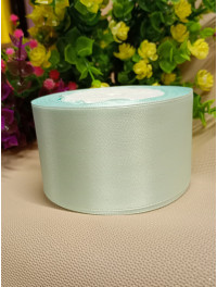 Атласна стрічка/5 см/23 метри/ світло-ментоловий