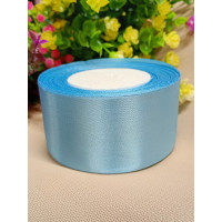 Атласная лента/ 5 см/ 23 метра/ голубой