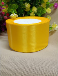 Атласна стрічка/5 см/23 метри/ жовтий темний