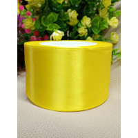 Атласная лента/ 5 см/ 23 метра/ жёлтый