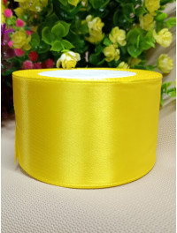 Атласна стрічка/5 см/23 метри/ жовтий