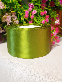 Атласна стрічка/5 см/23 метри/ оливка