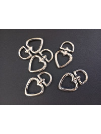 Карабін "серце" Розмір — 20×27×44.5. Колір — світле срібло