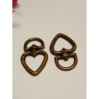 Карабин "сердце" / 20×27×44.5 / бронза