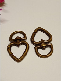 Карабин "сердце" / 20×27×44.5 / бронза