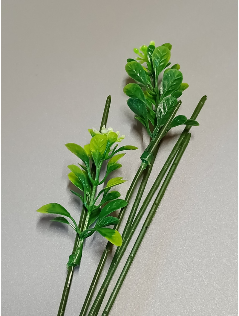 Домішка зелені з квіткою/5 шт./5 см/біло-салатовий