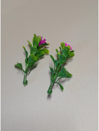Домішка зелені з квіткою/5 шт./5 см/біло-малиновий