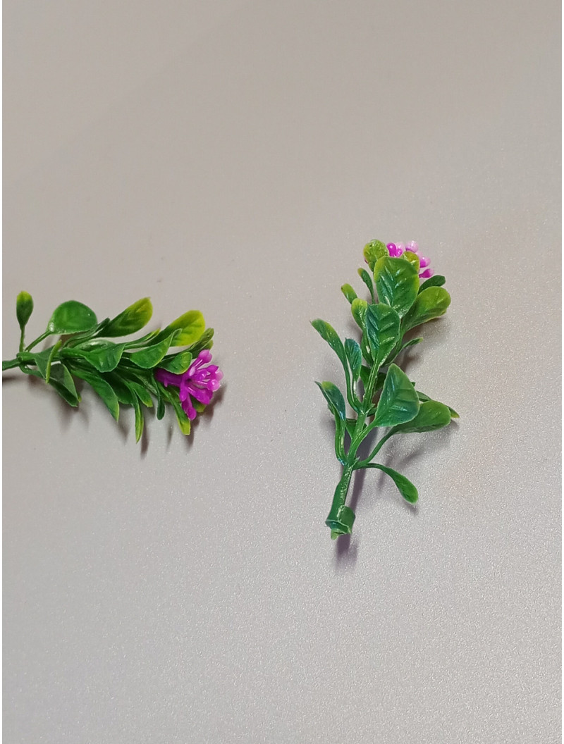 Домішка зелені з квіткою/5 шт./5 см/біло-малиновий
