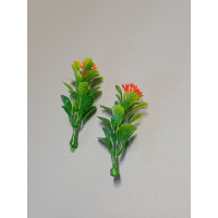 Добавка зелени с цветком / 5 шт / 5 см / оранжевый
