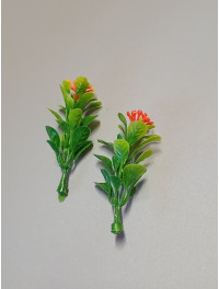 Домішка зелені з квіткою/5 шт./5 см/жовтогарячий