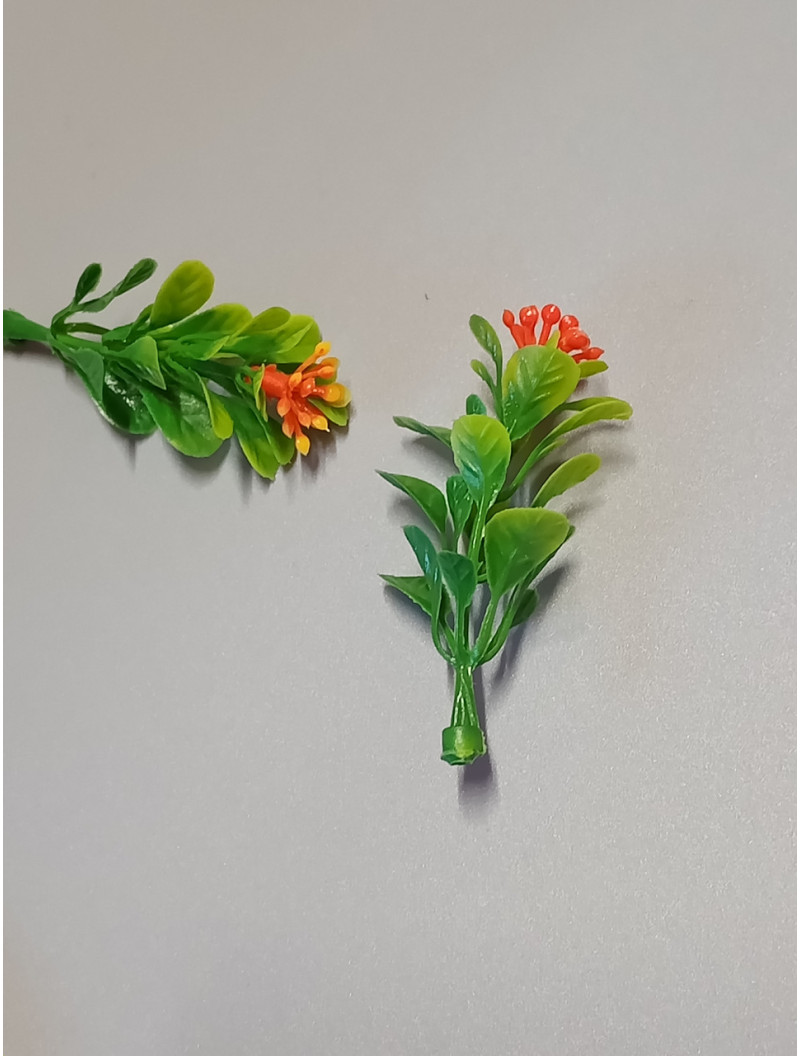 Домішка зелені з квіткою/5 шт./5 см/жовтогарячий